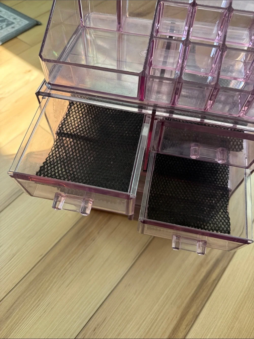 Clear Purple Makeup and Jewelry Organizer Drawer System